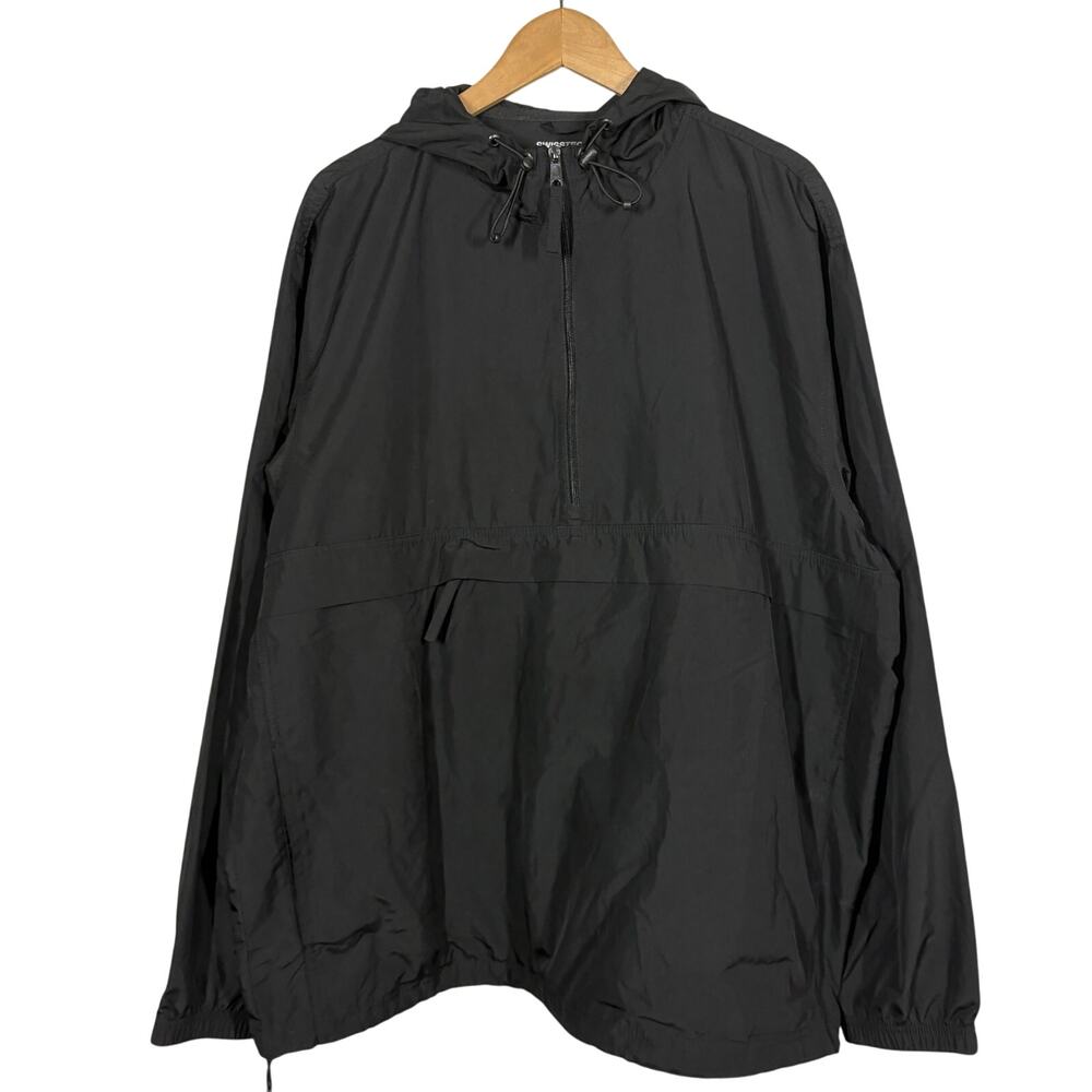 Swisstech Half Zip Pullover Windbreaker Athletic Black Long Sleeve Top - XL